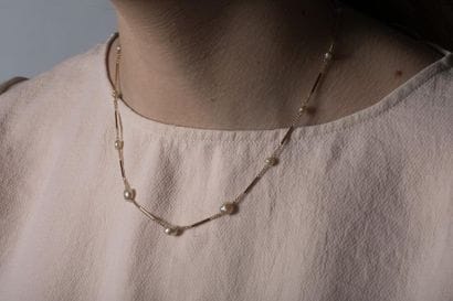 Collier en or jaune, maille gourmette et...
