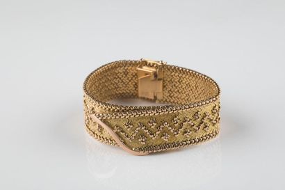 Bracelet maille milanaise en or jaune amati...