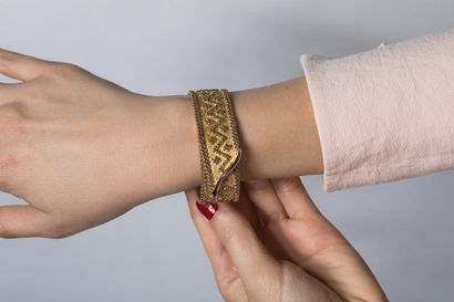Bracelet maille milanaise en or jaune amati...