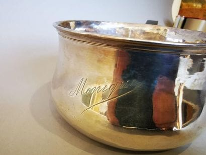 CASSEROLE DE TABLE en argent. PARIS, ap....