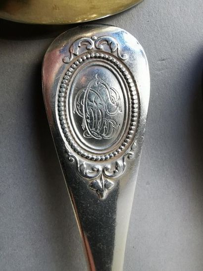 MENAGERE en argent et argent doré (36 pièces)....