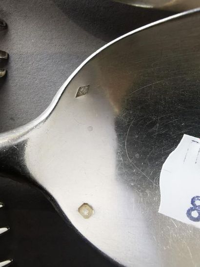MENAGERE en argent et argent doré (36 pièces)....