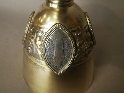 CALICE ET PATENE en argent et argent doré....