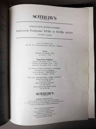 LIVRES SUR L’ORFEVRERIE :

- CATALOGUE DE...