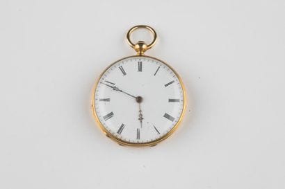 Jolie montre pendentif en or 750 millièmes,...
