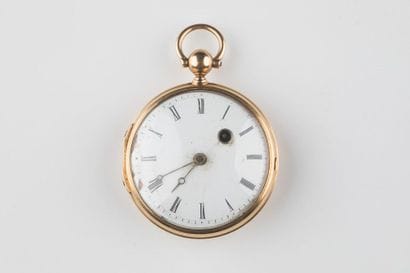 Montre à coq en or à remontage et mise à...