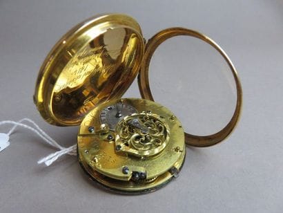 Montre à coq en or à remontage et mise à...