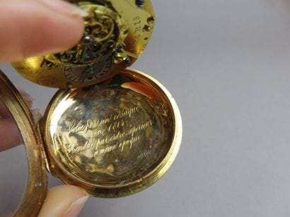 Montre à coq en or à remontage et mise à...