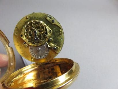 Montre à coq en or à remontage et mise à...