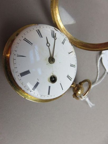 Montre à coq en or à remontage et mise à...