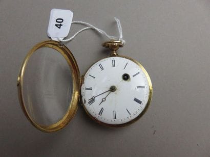 Montre à coq en or à remontage et mise à...