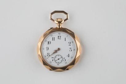 Montre de poche en or 750 millièmes, très...