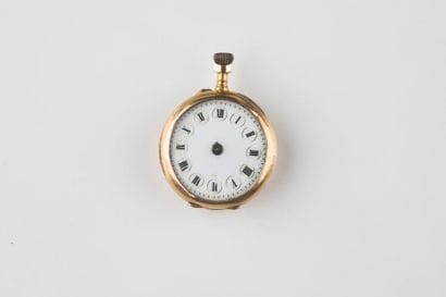 Montre de col en or 750 millièmes, remontoir...