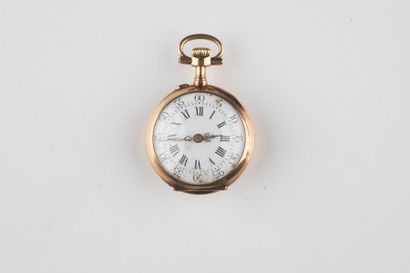 Montre de col en or 750 millièmes, remontoir...