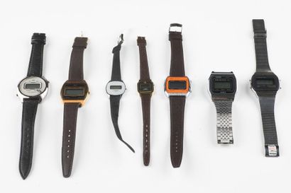 Lot de 7 montres à affichage numérique. Neuves...