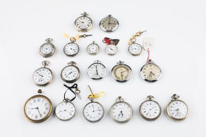 Lot de montres de poche en argent et en ...