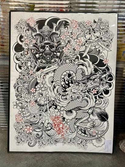 Julien SOONE - Black Yakuza. 2019. Sérigraphie...