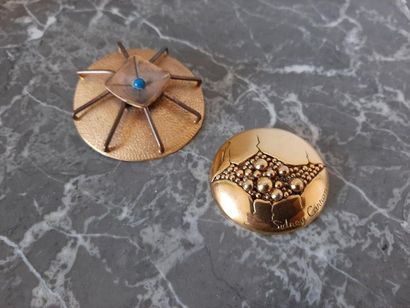 CONTEMPORARY WORK - 2 Metal brooches, one...