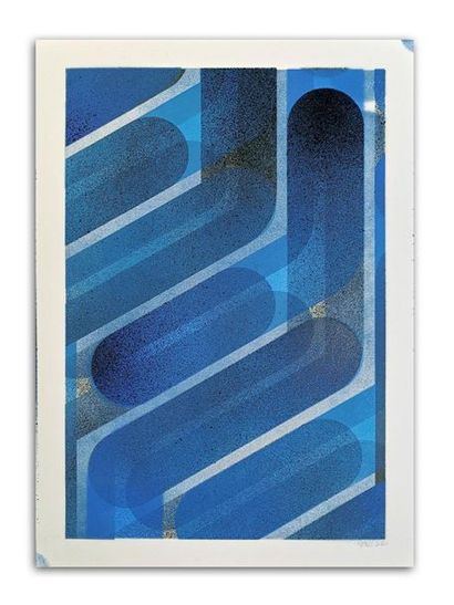 ËRELL - SP.1 bleu, 2020. Superposition de...