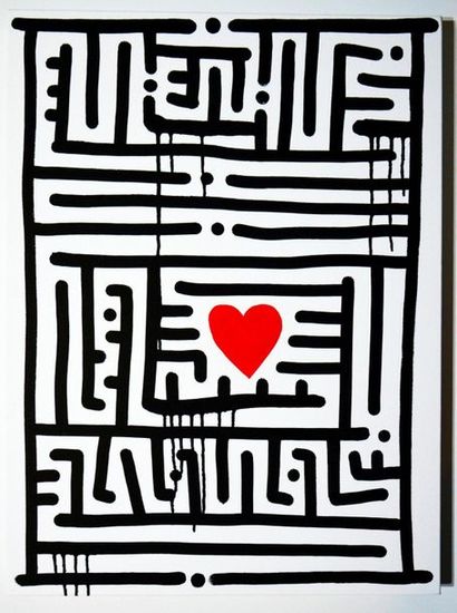 KELKIN - As de cœur, 2020. Acrylique sur...