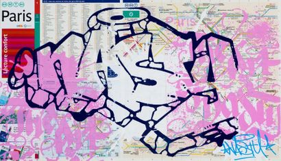 NASTY - Nasty, 2015. Print sur plan de métro...