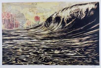 OBEY - Dark wave, 2017. Sérigraphie offset...