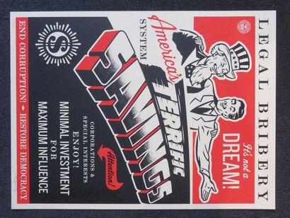 OBEY - America’s Savings, 2016. Sérigraphie...