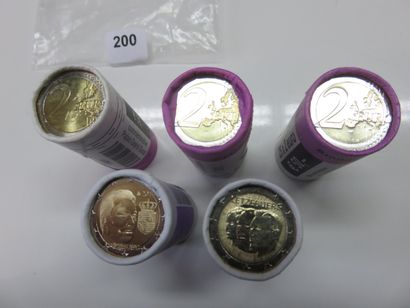 Monnaies Euros - Luxembourg - Lot de 5 Rouleaux...