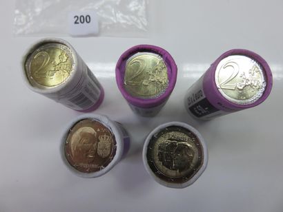 Monnaies Euros - Luxembourg - Lot de 5 Rouleaux...