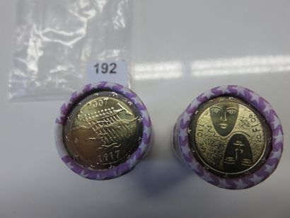 Monnaies Euros - Finlande - Lot de 2 Rouleaux...
