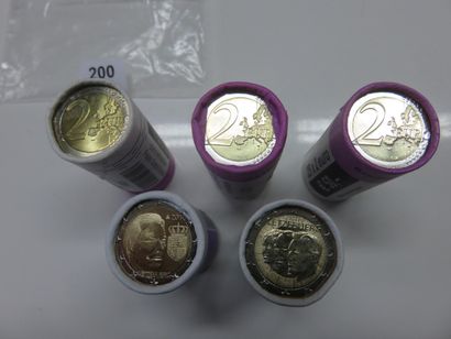 Monnaies Euros - Luxembourg - Lot de 5 Rouleaux...
