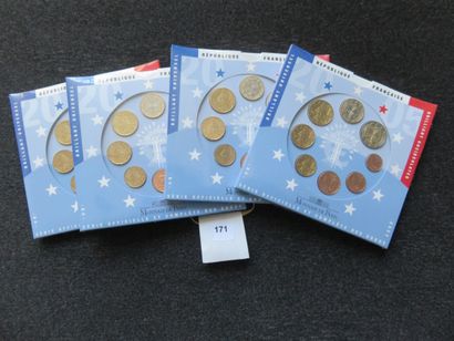 Monnaies Euros - France - Lot de 4 x Séries...