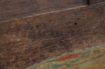 Rare commode en bois laqué polychrome de...