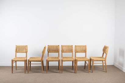 AUDOUX & MINET 

6 Chaises structure en bois,...
