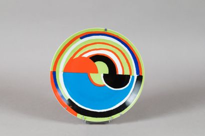 Sonia DELAUNAY 

Signal. 

Plat en porcelaine...