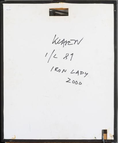 Peter KLASEN 

I/L81 Iron Lady. 2000. 

Installation...