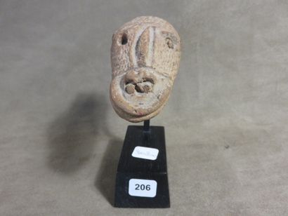 Ancienne tête de serpent en terre cuite beige...