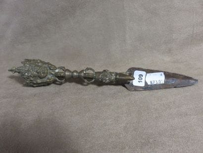 Phurbu, ritual dagger decorated with three...