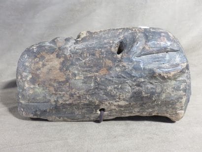 Shamanic mask of rectangular shape. Wood...