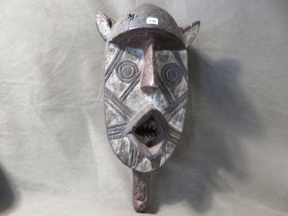 Zoomorphic mask representing a monkey. This...