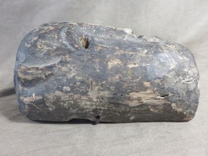 Shamanic mask of rectangular shape. Wood...
