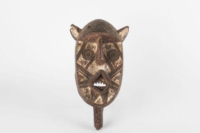Zoomorphic mask representing a monkey. This...