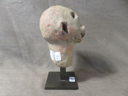 Tête d’homme reptile tirant la langue. Terre...