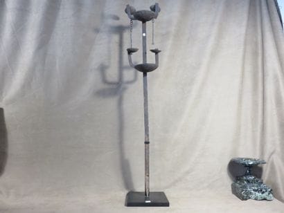 Lampe à huile ou à beurre de karité ornée...
