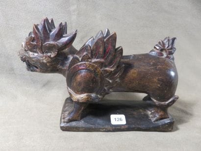 Reliquary box representing a singa standing...