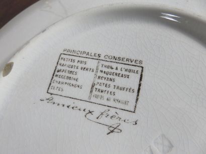 Assiette publicitaire « Les vraies sardines...