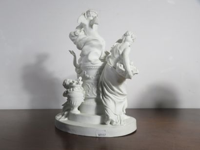 Groupe en biscuit à quatre figurines : L’Amour...