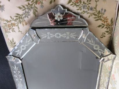 Miroir de Venise octogonal en verre, glace...