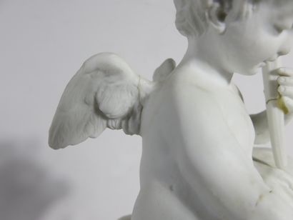 Groupe en biscuit à quatre figurines : L’Amour...