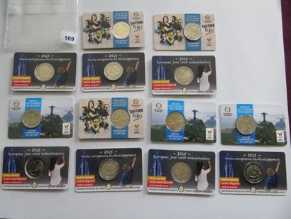 Monnaies Euros - Belgique - Lot de 13 Coin-cards...